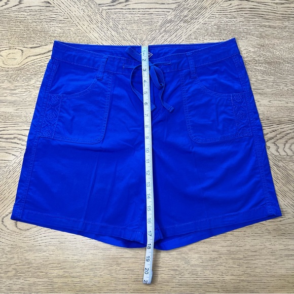 St. John’s Bay Two Pairs Embroidered Drawstring Shorts Khaki/Blue, Women’s 10 - Picture 6 of 13